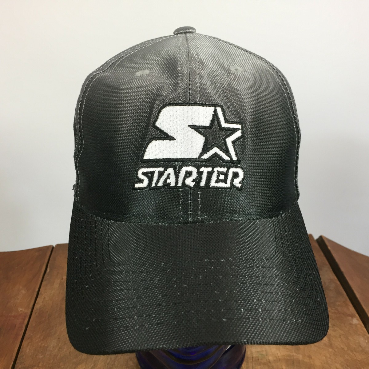Vintage 80s 90s Starter Gray Black Snapback Hat Cap Raiders