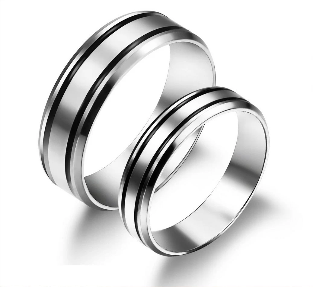 Stainless steel shop couple rings