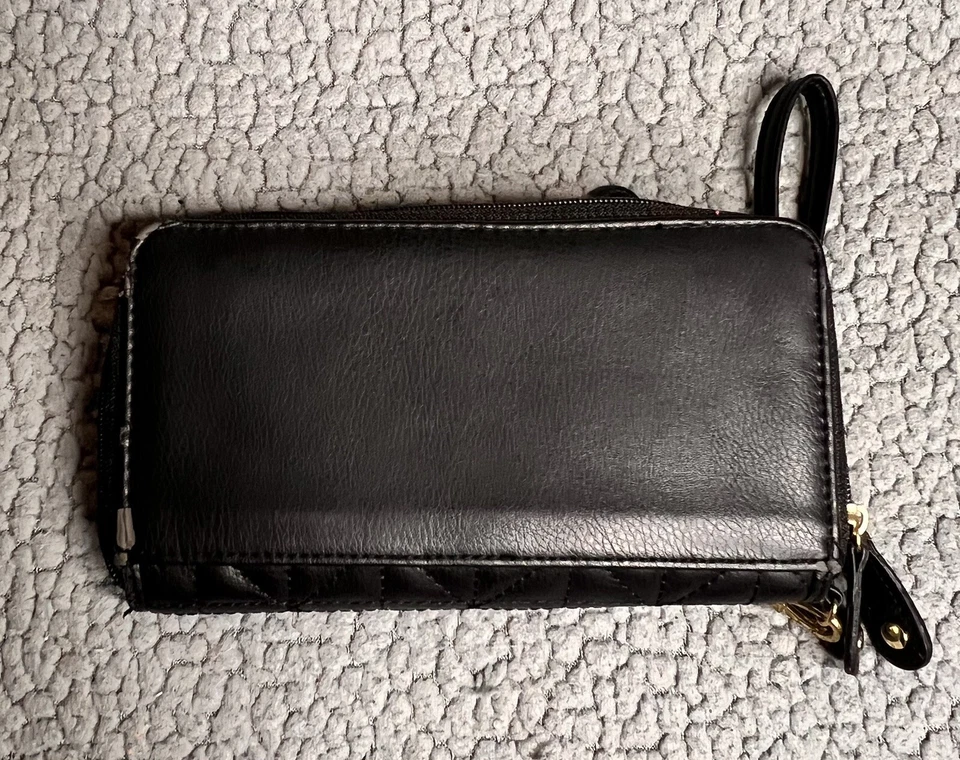 Сумочка на запястье Nicole By Nicole Miller черная с золотой молнией вокруг со слотами для карт - Изображение 2 из 4