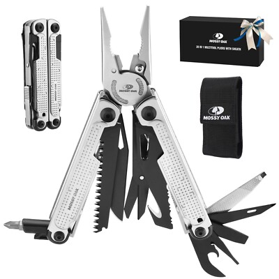 MOSSY OAK Multitool, 20-in-1 Stainless Steel Multi Tool Pliers Self-locking