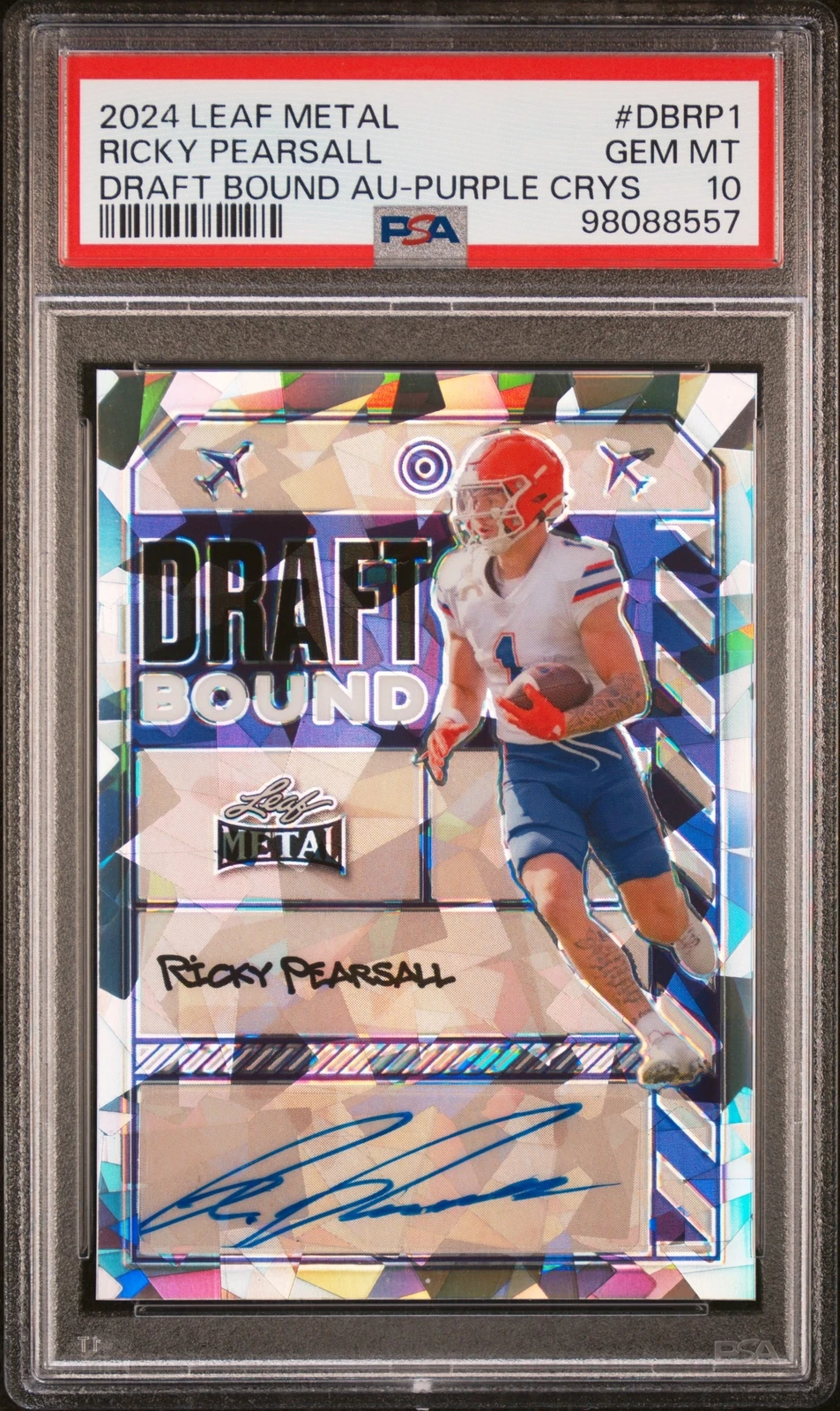 Ricky Pearsall Leaf Metal Draft Bound Autographs #DBRP1 Purple Crystal