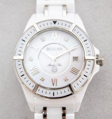Bulova Marine Star 98P172 37mm White Women's Watch - MOP Dial