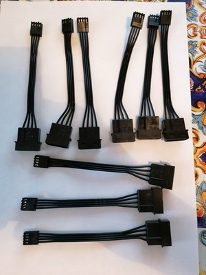 Lot of 9 Molex 4 Pin to Floppy Adapters FDD 4 Pin Berg Power Supply