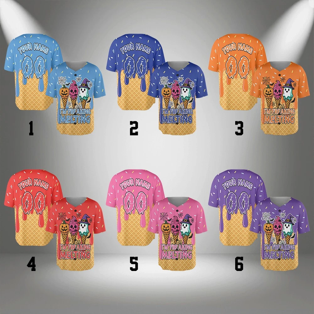 Personalized I’m Freaking Melting Halloween Baseball Jersey