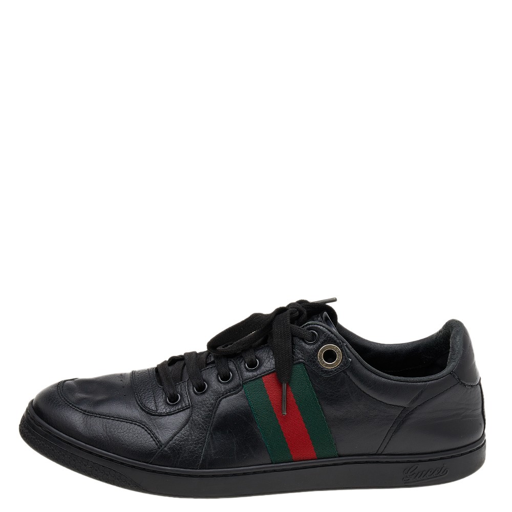 GUCCI メンズソックス ブラック ストライプ 希少‼️【未使用】GUCCI（グッチ） ストライプ クルーソックス