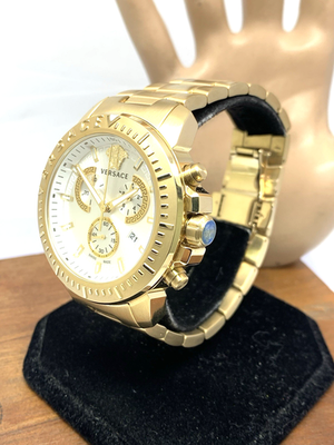 Versace Men's Watch VE2E00521 Swiss Quartz Chronograph Silver Dial