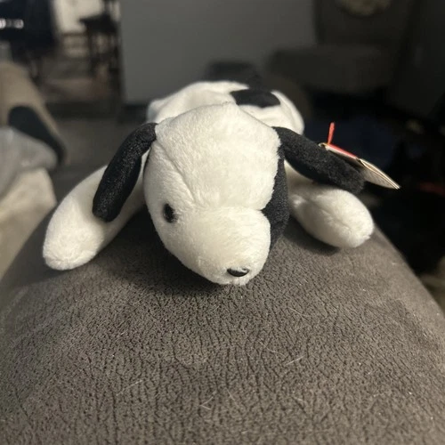 Vintage Ty Beanie Baby Spot the Dog 7" NWT ~ tag restitched by manufacturer