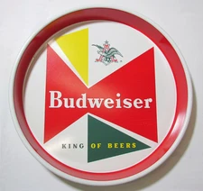 Budweiser Bud Beer Metal Tin Serving Tray Dish Plate King Of Beers Wall Sign