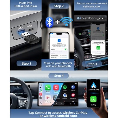 CarlinKit 5.0 Ultra Wireless CarPlay Android Auto Adapter Auto ConnectionVK NEKy