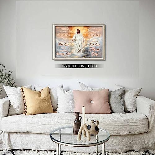 Modern Christian Canvas Wall Art Jesus Walking on Water Picture Quotes Poster - Picture 8 of 8