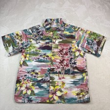 Teddy Vonranson New York Hawaiian Shirt Button Down Mens M USA Made Italian Yarn