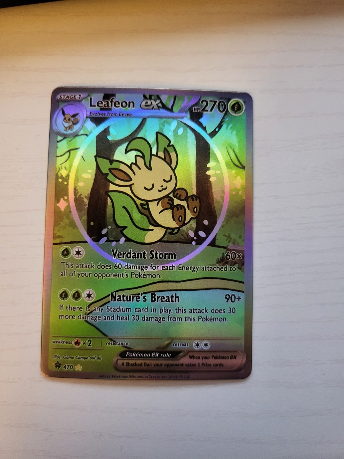 Leafeon Ex Pokemon Card FULL ART Display Art Card