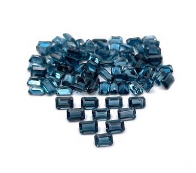Natural London Blue Topaz Octagon Cut Loose Gemstone Lot 8 Pcs 4*6 MM 5 CT