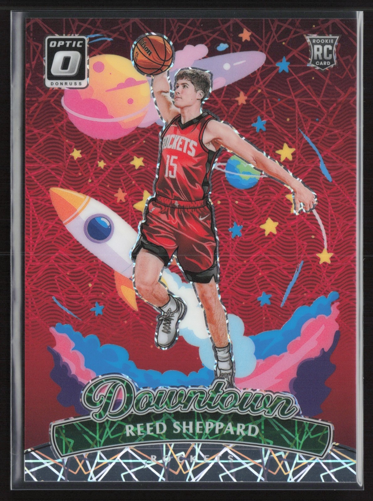 2024-25 PANINI DONRUSS OPTIC REED SHEPPARD DOWNTOWN RC CASE HIT ROCKETS ROOKIE