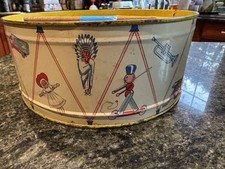 Children  s Tin Lithographed Vintage 9 Inch Drum