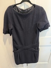 CHANEL Black Short Sleeve Sheath Dress V-Neck Size 42 P44326V32615