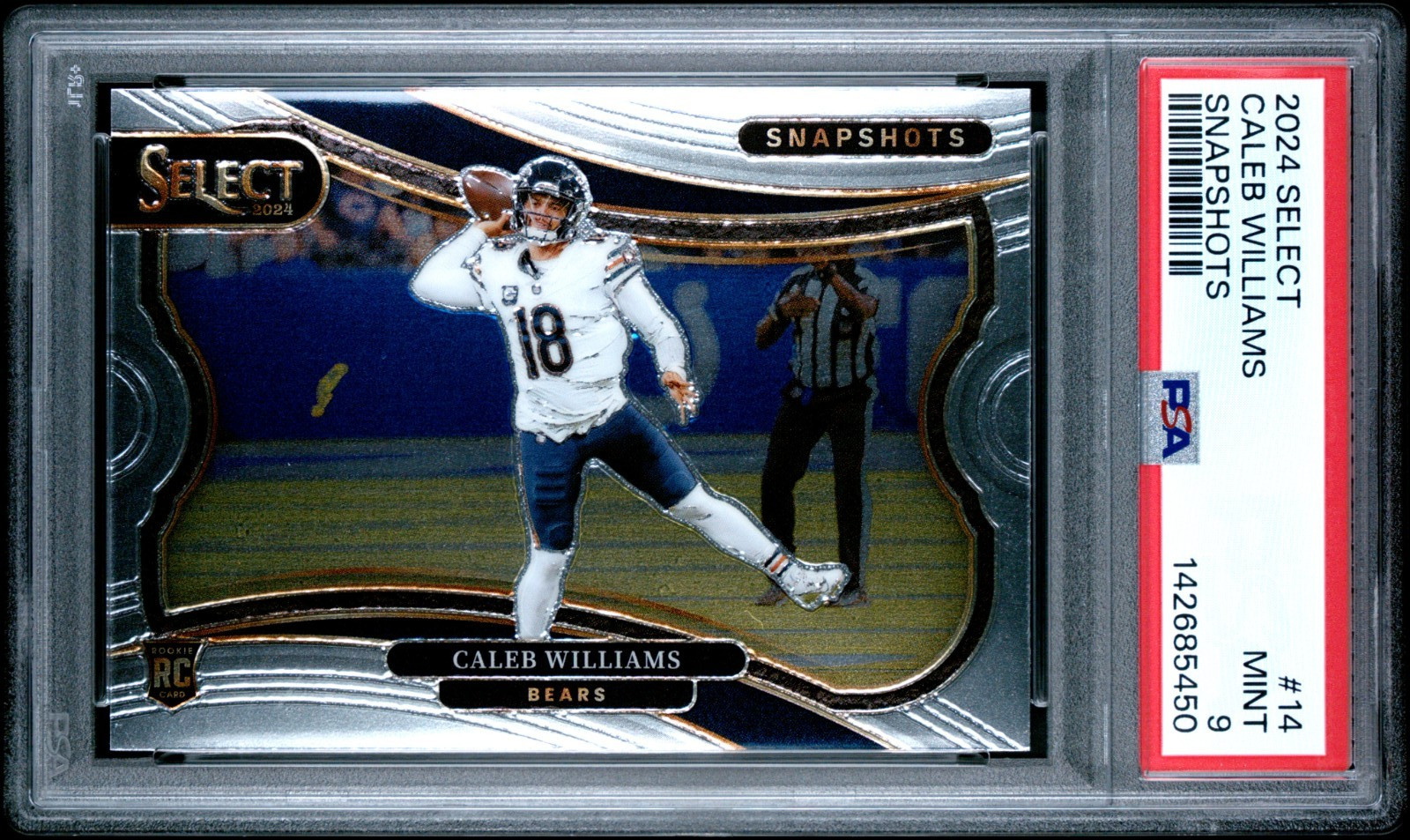 2024 Panini Select Snapshots Caleb Williams Rookie Card #14 PSA 9 view 1