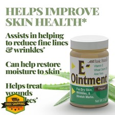 Basic Brands Vitamin E Ointment 2oz 2-Pack Moisture Scar Stretch Mark
