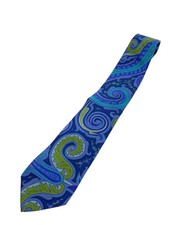 ETRO Men's Silk Paisley Tie, Blue, All-Over Print