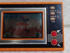 ++Poor Condition Nintendo GAME&WATCH WIDE SCREEN FIRE ATTACK ID-29 Game Wide