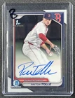 PAYTON TOLLE 2024 BOWMAN CHROME DRAFT #CPA-PT AUTO 1ST PROSPECT RED SOX B