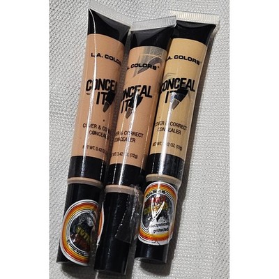 LA Colors Conceal It Cover & Correct Concealer Medium CC566 Yellow CC563 3 Pack