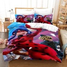 Roter Marienkäfer Superheldin Bettwäsche Set 52.Individuell Bettbezug+Kissenbez.