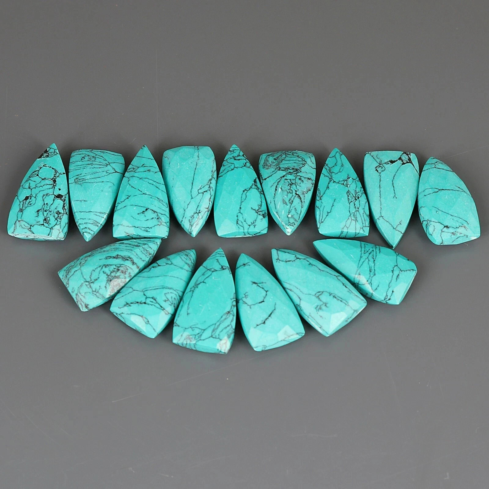 Natural Arizona Certified Blue Turquoise Pear Cut Loose Gemstones Lot 50 Pcs