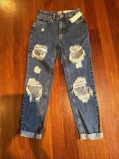 Urban Outfitters BDG Mom Hi-Rise Distressed Jeans, Cuffed, 25, NWT