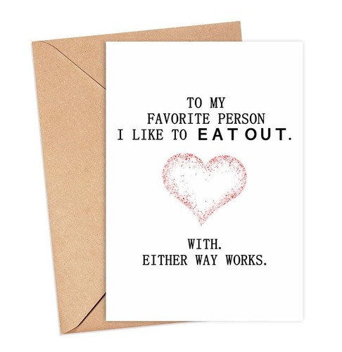 Funny Dirty Anniversary Card Wife - To My Favorite Person I Like To Eat