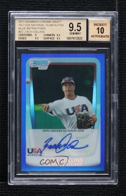 2011 Bowman Draft Blue Refractor 51/99 Zack Collins BGS 9.5 GEM MINT Auto 00li