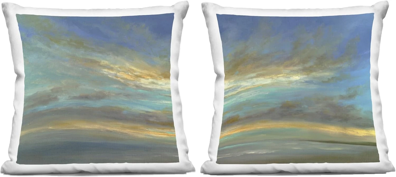 October Sunset Sky Blue Indoor Throw Pillow - 18x18 Inches