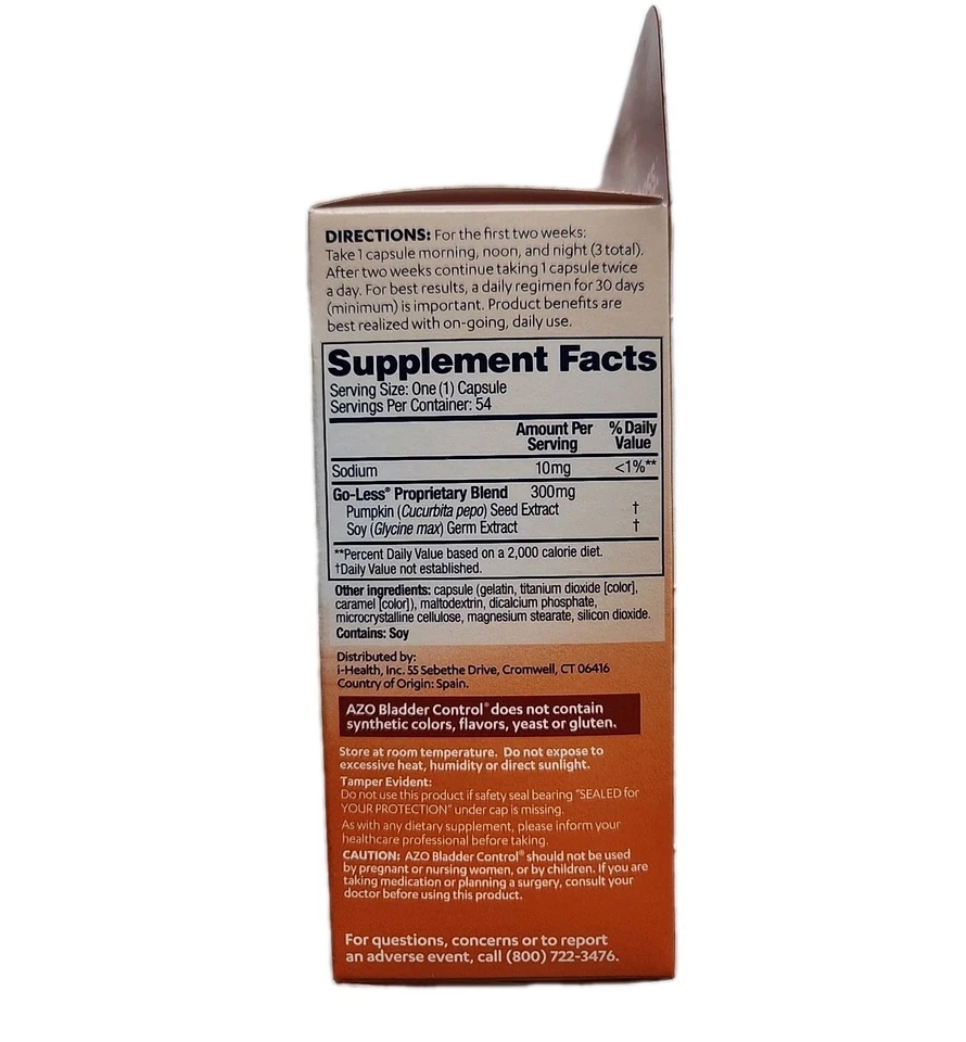 Control de vejiga AZO con Go-Less, ayuda a reducir fugas y urgencia, 54 cápsulas Foto 3 de 3