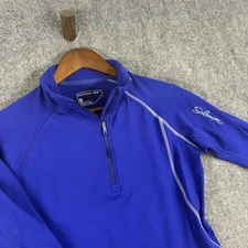 Salomon Womens 1/4 Zip Pullover Top Long Sleeve Blue Athletic Shirt Medium