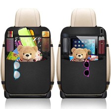 Backseat Organizer for Kids 2 Pack, Waterproof Kick Mats with Tablet Holder