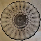 Vintage 1977 Anchor Hocking Smoke Gray Black FAIRFIELD Cake Stand Plate Pedestal