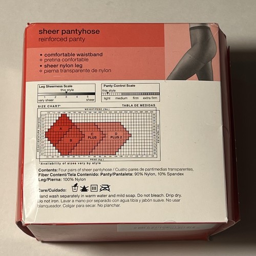 Panty reforzado sin tonterías pierna de nailon talla C plus bronceado mediano 4 pares - Imagen 5 de 7