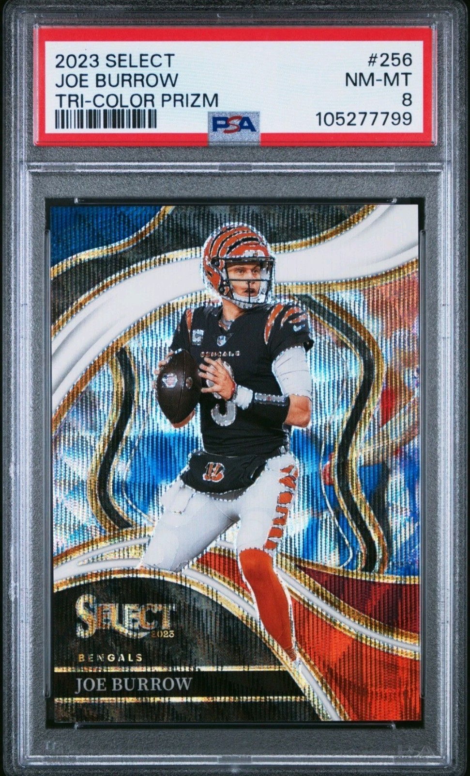 2023 Joe Burrow PSA 8 PANINI SELECT TRI COLOR PRIZM Cincinnati Bengals /149 view 1