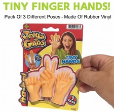 Funny TINY FINGER HANDS 3 Set Little Prank Joke Puppet Rubber Toy Gag Gift Magic