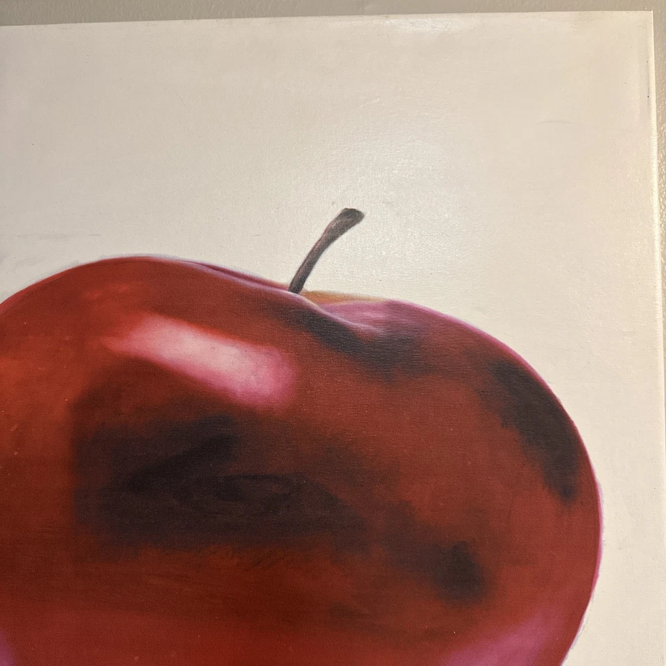 Fausto Espinal Red Apple Canvas Print Still Life Signed 32x24 Wall Art - Image 3 of 4