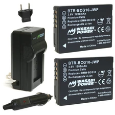 Wasabi Power Battery (2-Pack) and Charger for Panasonic DMW-BCG10
