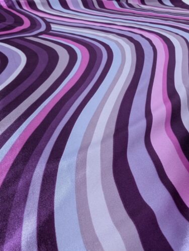 Vintage Silk Square Scarf Purple Wavy Psychedelic Hair Accent Trippy Dance Prop - Picture 6 of 6