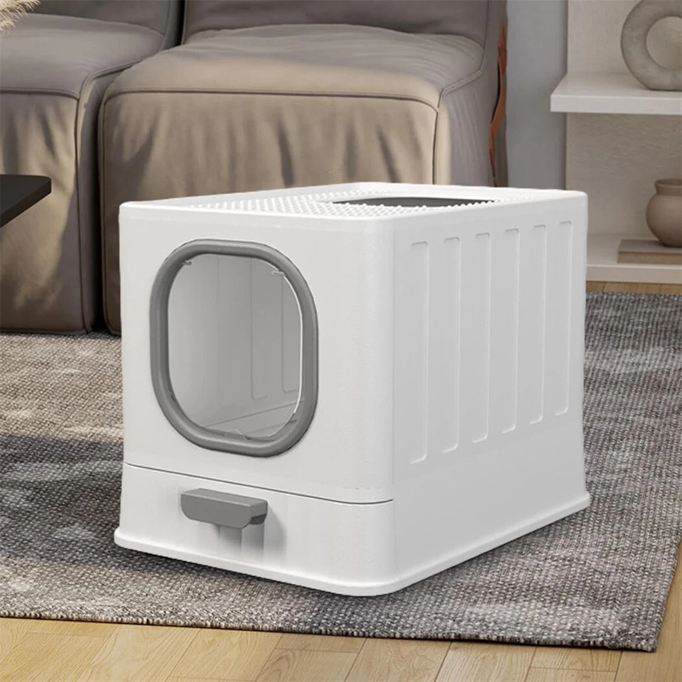 Katzenklo geschlossen Katzentoilette XXL mit Deckel Mülleimer hoher Rand Box - Bild 2 von 4