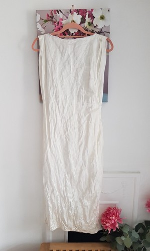 Zara elfenbeinfarbenes Midikleid aus Satin mit Falten, UK-Größe 6-8 XS Tüll geknittert - Bild 1 von 12
