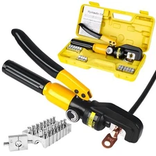 Hydraulic Crimping Tool 10 Tons 12 AWG to 00 (2/0),Battery Cable Crimping Too...