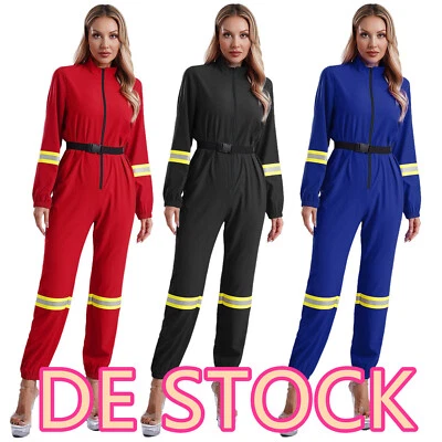 CHICTRY DE iEFiEL Damen Feuerwehr Kostüm Uniforms Beruf Overalls Firewoman Cosplay
