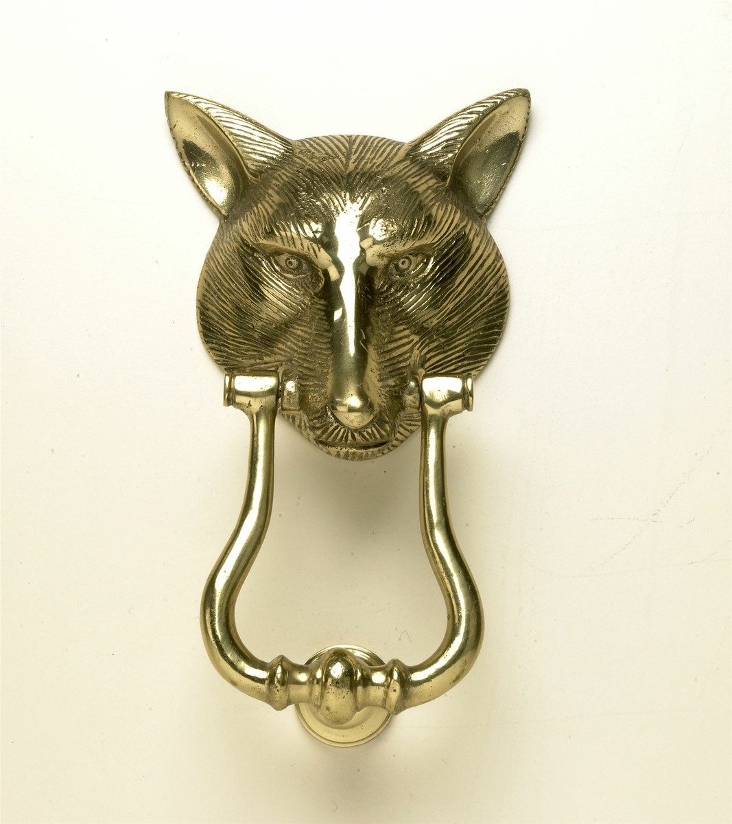 Brass Fox Door Knocker – Vintage Equestrian Style, Antique Reproduction, Gold Finish