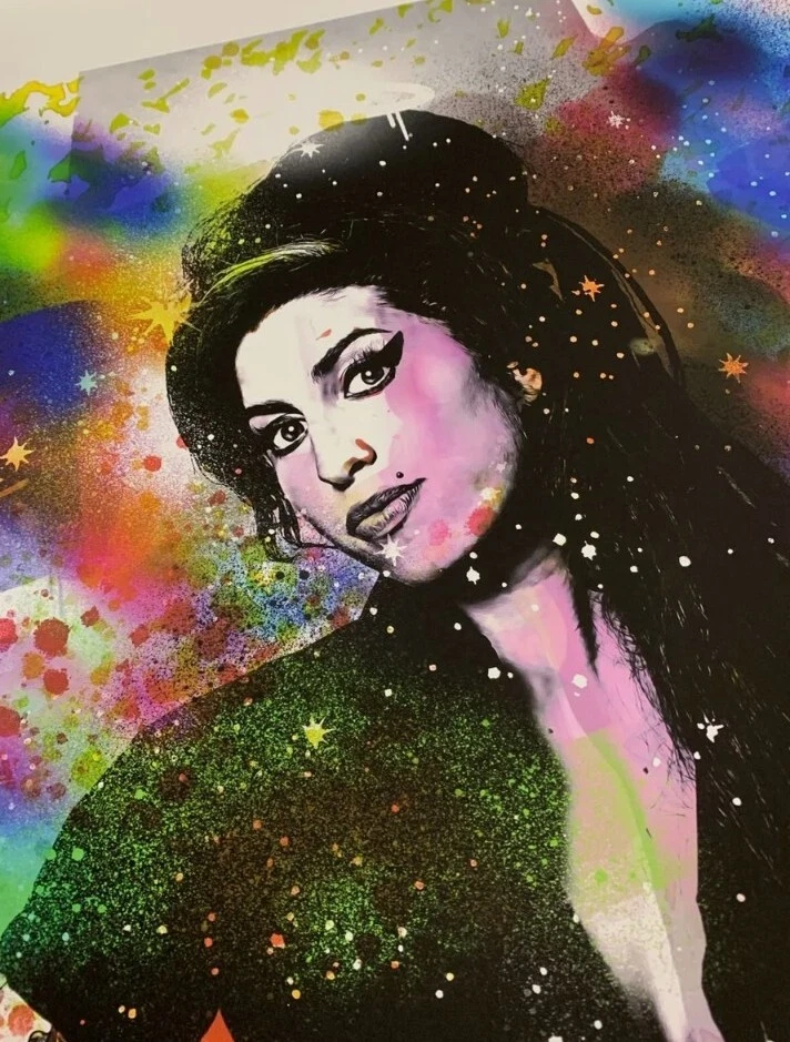 Artista británico Chris Boyle edición limitada firmado fuera de existencia giclee impresión artística Amy Winehouse #4/50 Foto 4 de 4