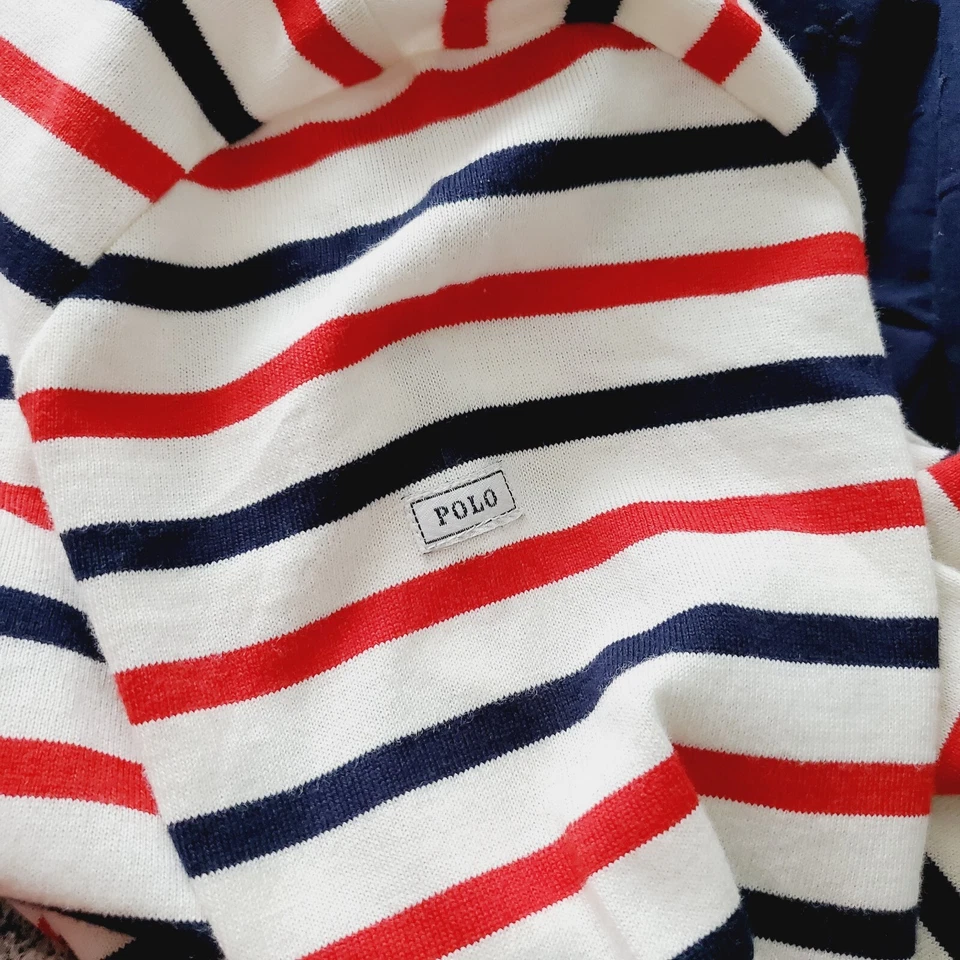 Polo Ralph Lauren Big Girls Striped Cotton Jersey Dress Size L 12-14 - Image 3 of 4