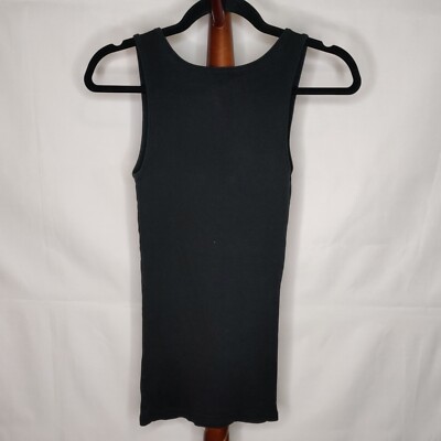 Old Navy women's M ribbed tank top black w green 